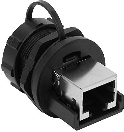 RJ45 Einbaubuchse, 2 Stück RJ45-180 ° RJ45 Anschluss Außen Wasserdichter Staub Cat5 / 6 8-poliger 8 Ader Anschluss Kabelmontage RJ45 Adapter IP67