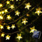 BLOOMWIN Guirlande Lumineuse Extérieure Solaire Noël Guinguette Blanc Chaud 30LED 6,5m Guirlande Lumineuse Étoiles Imperméable Lumière Décoration Thanksgiving Maison Chambre Jardin Terrasse Patio