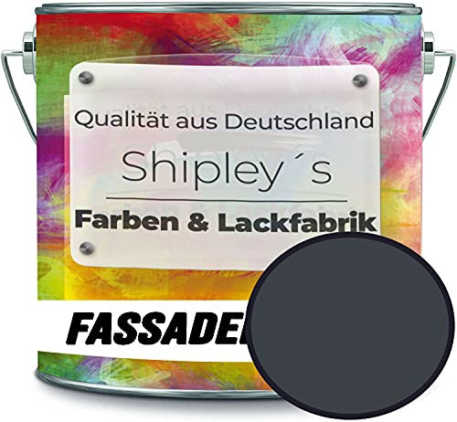 Fassadenfarbe mit Lotuseffekt hochwertige Silikonharzfarbe Sockelfarbe RAL 7016 Anthrazitgrau // Shipley's Farben & Lackfabrik