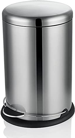 Poubelle Poubelle silencieuse ronde boîte de corbeille en acier inoxydable de pédale de pédale peut avec une poubelle de couvercle avec une puissance de cuisine de grande capacité 20L / 30L Bacs