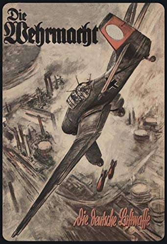 Generisch Blechschild 20x30 cm Zeitschrift Cover DIE WEHRMACHT 5 Luftwaffe Flugzeug Weltkrieg Deutschland im Retro Design für Hobby Haus Werkstatt Büro