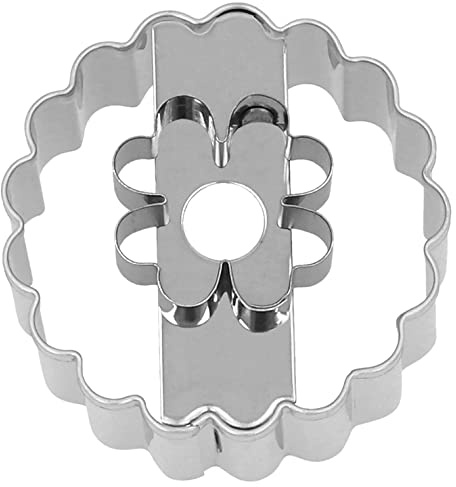 Birkmann, Ausstechform Linzer, Kleeblatt, 5cm, Edelstahl, einzigartiges Motiv, für Kekse mit eingeprägtem Muster