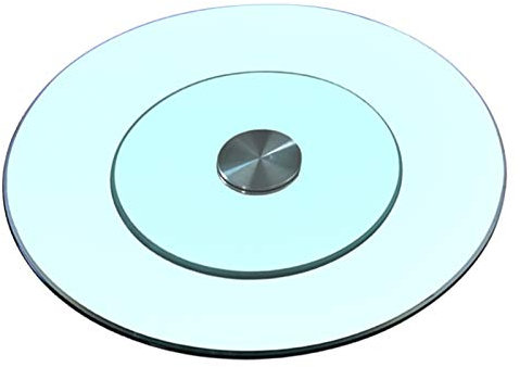 ZXFDMSWJ Plateau tournant en Verre Lazy Susan Portant Plateau à Fromage Robuste Bords polis Double Conception en Verre idéal pour la Table à Manger