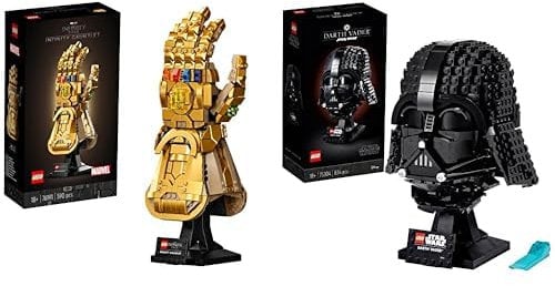 LEGO 76191 Marvel Super Heroes Infinity Handschuh & 75304 Star Wars Darth-Vader Helm Bauset für Erwachsene, Deko, Geschenkidee, Modell zum Bauen und Ausstellen