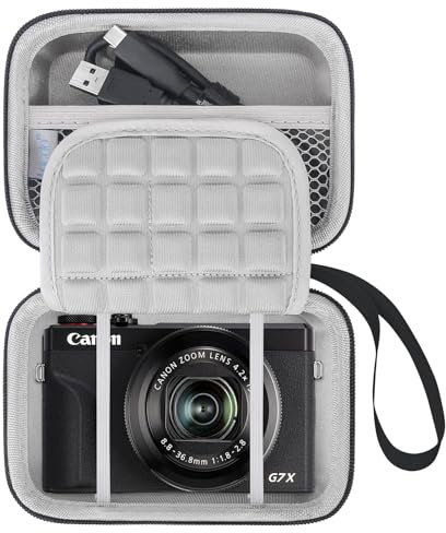 Lacdo Digitalkamera Tasche für Sony DSCW800 DSCW830, Olympus Tough TG-6, Canon PowerShot ELPH 180/190/360, Kodak Pixpro, schwarz, Schutzhülle