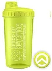 House of Nutrition Protein Shaker Bottle for Workout Supplements BPA Free with Filter and Closable Cap | Easy Clean, Yellow - 700ml