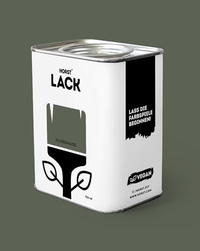 HORST Lack Fichtennadel matt 1,5L - Wetterfester Möbel-Lack für Holz, Metall & Kunststoff - Hohe Deckkraft - Geruchsneutral- Spritz- & Tropffrei - Vegan - Grün