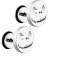 Anti-allergy Skull Stud Earring Punk Skull Earrings Punk Style Decorative Earrings Men Boys Ear Studs Stainless Steel Male Jewelry Screw Back, Unsex,2 Pcs (Steel color)