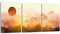 Artscope 3 Teilig Leinwandbilder mit Sonnenaufgang, Nebel und Wald Motiv Kunstdruck - Moderne Wandbild für Badezimmer Wohnzimmer Wanddekoration - 30 x 40 cm