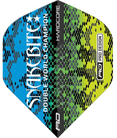 RED DRAGON Hardcore Peter Wright Snakebite Multi Snakeskin Blau Dart-Flüges - 3 Sätze pro Packung (insgesamt 9 Dart-Flüge)