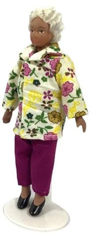 Melody Jane Puppenhaus Modern Elderly Lady White Hair Grandmother Figur Porzellan People