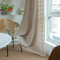 SASIGAYA Gardinen Bestickte Kariert Durchscheinend Vintage Vorhänge 240 cm Höhe Khaki Baumwolle Leine Verdunkelung Vorhang Quasten Landhausstil für Modern Schlafzimmer Wohnzimmer 2 Stück