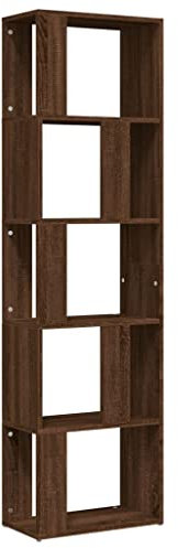 vidaXL Estantería de Madera contrachapada marrón Roble 45x24x160 cm