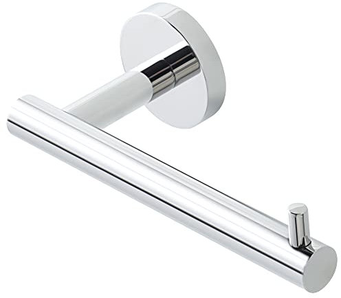 SAYAYO Porta Carta Igienica Cromo Lucido Porta Rotolo Carta Igienica da Parete in Acciaio Inox Portarotolo Carta Igienica da Muro per Bagno e Cucina