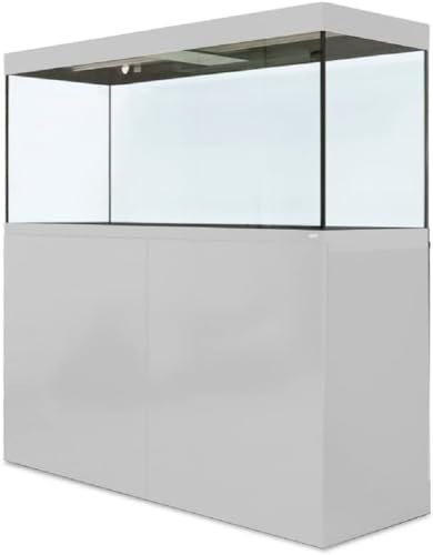 Amtra Alux 450 Led White Combi - 450L professionelles Glasaquarium mit Deckel und Holzgehäuse, für Süß- und Salzwasserfische, Profi-Set, weiße Farbe
