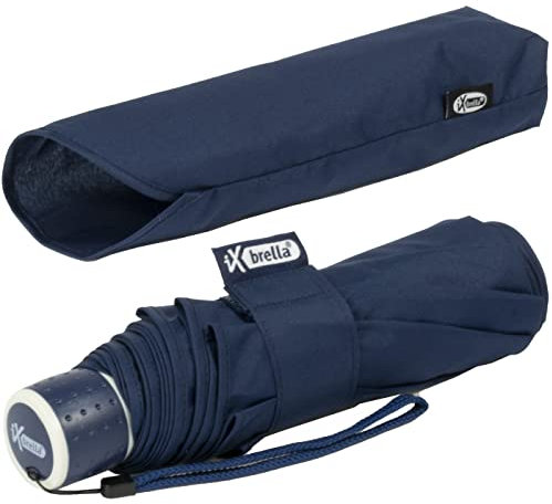 iX-brella Mini Ultra Light - Damen Taschenschirm mit großem Dach - extra leicht - dunkel-blau
