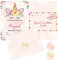 BestaFiesta 36 Unicorn Kids Childrens Birthday Party Invitations Kids Invites with Folding Envelope Design and Holographic Stickers