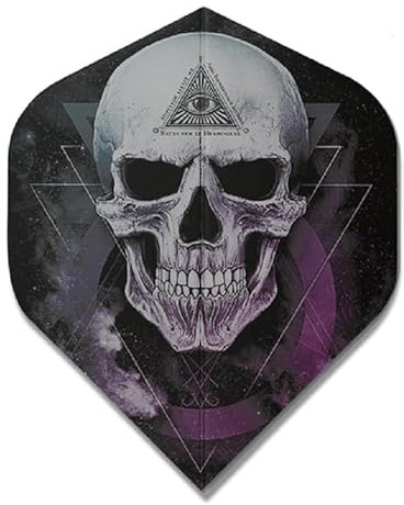 US Darts Alchemy Silver VOILD Skull Standard-Dart-Flights, 100 Mikron, 3 Sets (9 Flights)