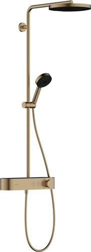 Hansgrohe Pulsify S Système de douche 260 1 jet, économie deau (EcoSmart) avec ShowerTablet Select 400, Coloris: Bronze brossé