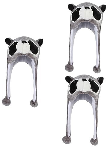 Toddmomy 3-Teilige Plüschmütze Kleider Lässige Strickkleidung Mädchen Kuscheltiere Davy Crockett-Mütze Gestrickte Wollmütze Plüschtier-Mütze Outdoor-Mütze Warme Mütze