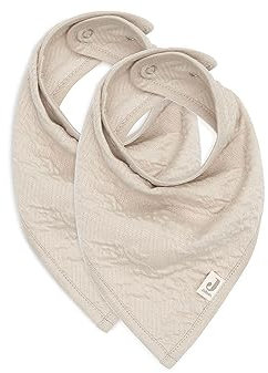 Jollein 029-867-67051 Bandana Lätzchen Halstuch 2er Set Soft Waves nougat