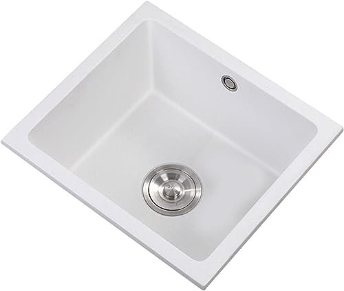 Fregadero De Piedra De Cuarzo Blanco Fregadero De Cocina Fregadero De Barra Blanca Fregadero Bajo Encimera Lavabo Material De Piedra De Cuarzo (Color: Blanco, Tamaño: 35X32CM)