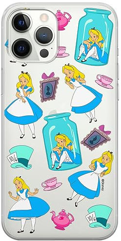 ERT GROUP custodia per cellulare per Iphone 12/12 PRO originale e con licenza ufficiale Disney, modello Alice 011 adattato in modo ottimale alla forma dello smartphone, parzialmente trasparente