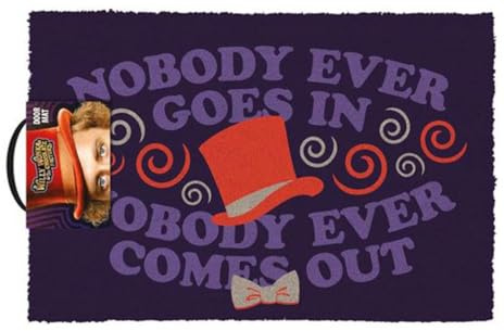 Pyramid International Willy Wonka & The Chocolate Factory Fußmatte Nobody Ever Goes In, Nobody Ever Comes Out, 40 x 60 cm, Einheitsgröße, Beere