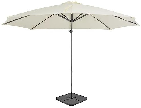 KIPPOT Gartenschirm Marktschirm Sonnenschutz UV-Schutz, Sonnenschirm mit Schirmständer Sand Sonnenschirm Strand Windfest Stabil für Balkon, Garten, Terrasse