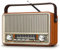 PRUNUS J-120 AM/FM/SW Retro Radio Klein, Kofferradio mit 1800mAh Akku, oder AC-Strom, Küchenradio Nostalgie Radio mit Bluetooth, Unterstützt USB/TF/AUX, Einfaches Radios für Senioren.[Hellgold]