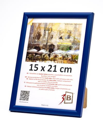 3-B Cadre de l'image MAUI - Marin Bleu - 15x20 cm - cadre photo en bois avec verre acrylique