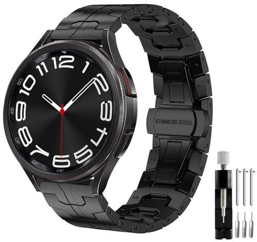 Kompatibel mit Samsung Galaxy Watch 4/Watch 5/Watch 6 Armband 44mm 40mm, 22mm Edelstahl Metallarmband für Galaxy Watch 5 Pro 45mm/Galaxy Watch 4 Classic 46mm 42mm/Galaxy Watch 6 Classic 47mm 43mm
