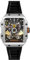 Nubeo Space Maven Automatikuhr für Herren, 44 mm, limitierte Auflage, mit Silikonarmband, NB-6077, Granitschwarz, Armband