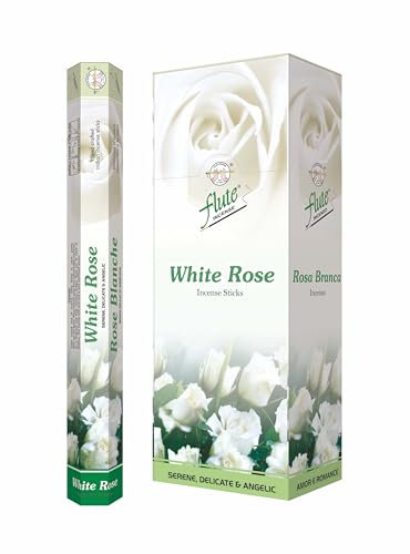 Flute Bâtons d'encens – Construisez votre propre pack : choisissez 6 parfums au choix, expérience aromatique de qualité supérieure, total de 120 bâtons (50,8 cm chacun) (rose blanche)