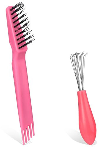 Giantree 2 Stück Haarbürstenreiniger Bürstenreiniger, Haarbürsten reiniger Bürstenreiniger haarbürste Brush Cleaner Hair Brush Cleaner (Rosa)