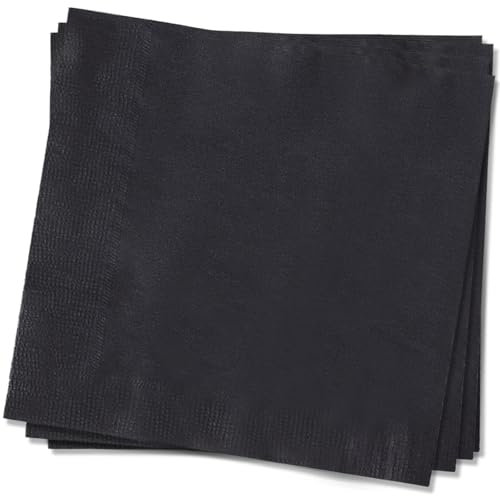 MORAINJAY 20 Stück Schwarz Servietten,33x33cm Papierservietten Napkins,Cocktailservietten,Schwarz Tischdeko Hochzeit Papierserviette für Hochzeit Abendessen Geburtstag Brautjubiläum Party