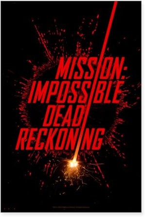 Spreadshirt Mission Impossible Dead Reckoning In Rot Poster 40x60 cm, One size, Weiß