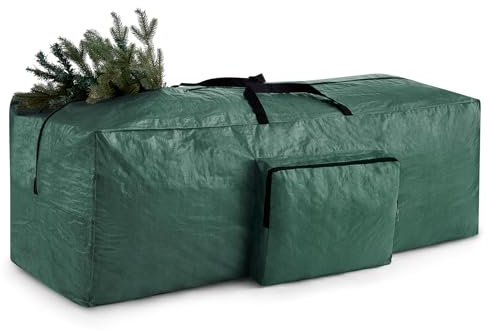 Christmas Tree Storage Bag With Handles and Side Pocket - Large Xmas Tree Bag Fits Up to 7.5 FT - Decoration Storage for Lights - Green