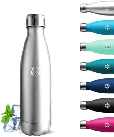 Grsta Gourde Isotherme, Gourde 500ml, Gourde Inox, 24h Froid & 12h Chaud, Gourde sans Bpa, Gourde Metal, Facile à Transporter, Bouteille d'eau pour l'École, Bureau, Voyage, Camping, Sport, Yoga