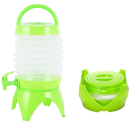 ZYETGH Faltbarer Wasserkanister mit Hahn, 7,5 Liter Ständer Faltkanister Tragbarer Wasserbehälter Grün Kanister mit Zapfhahn Getränkespender Für Camping Wandern Picknick