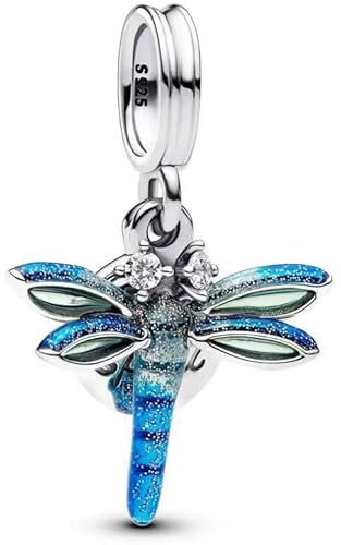 PHCLASY Blaue Freie Libelle Charms für Armbänder Halsketten und Europäische Schlange Kette Große Geschenke für Frauen Urlaub/Geburtstag