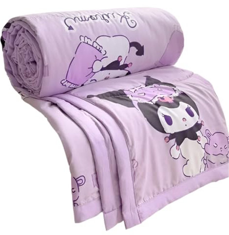 Hemasa Kuromi Hello Kitty Coperta per bambini per pisolino coperta da ufficio carino classe A cotone lavato colore 6 150 x 200 cm