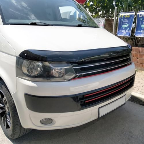 Motorhaubenschutz kompatibel mit VW VOLKSWAGEN Transporter T5.1 2010–2015 | kompatibel mit Volkswagen Transporter T5.1 2010-2015 - Schwarz glänzend