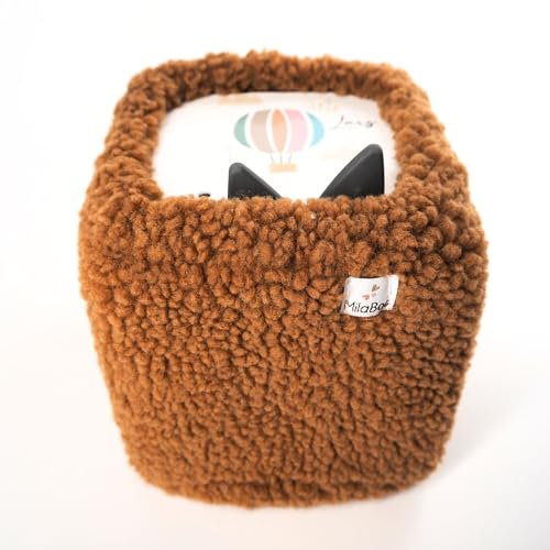 Milaboo® hochwertiger Teddybezug für Toniebox 1 und 2 – Handgefertigt, mit weichem Teddystoff, Schutzhülle und kinderleichte Handhabung (braun)