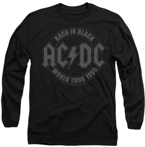 AC/DC Unisex Ac/DC Tour Emblem Mens Long Sleeve T Shirt T-Shirt (Pack of 1)