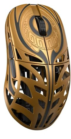 WLMOUSE Strider Magnesium Gaming Mouse 45g Superlight Magnesium Alloy Wireless Gaming Mouse, 125-8000Hz (Adjustable) Wireless Polling Rate, PAW 3950 HS Sensor, for PC/Laptop/Mac(Strider TTC-Gold)
