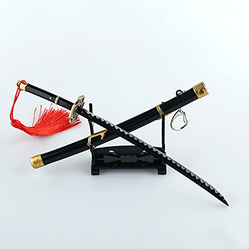 TQVLNMCR Schwertrepliken, Miniatur-Schwert-Brieföffner/mit Scheide und Ständer, Katana-Schlüsselanhänger/Zinklegierungsmaterial/Anime-Geschenk for Fans und Sammler(G)