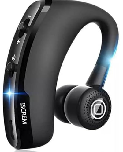 YILIUJIUJIU Bluetooth-Headset, Bluetooth-Ohrhörer V4.2, kabelloser Business-Ohrhörer, Sprachantwort, In-Ear-Ohrhörer, für Trucker, Fahren, Laufen, 8 Stunden Akku, Geräuschunterdrückung, Schwarz V9