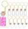 HJZHII 10 Pcs Mini Glass Bottles, 3ml Wish Jar Keychains with Corks Lids Tiny Jars Potion Bottle Miniature Message Bottles for DIY Crafts Backpack Bag Hanging Wedding Party Favors
