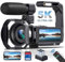 Camcorder 5K Video Camera 64MP 18X Digital Zoom Camcorder WiFi IR Night Vision Vlogging Camera for YouTube 3.0'' Touch Screen Camera Recorder with SD Card, Microphone, 2 Batteries and Remote Control